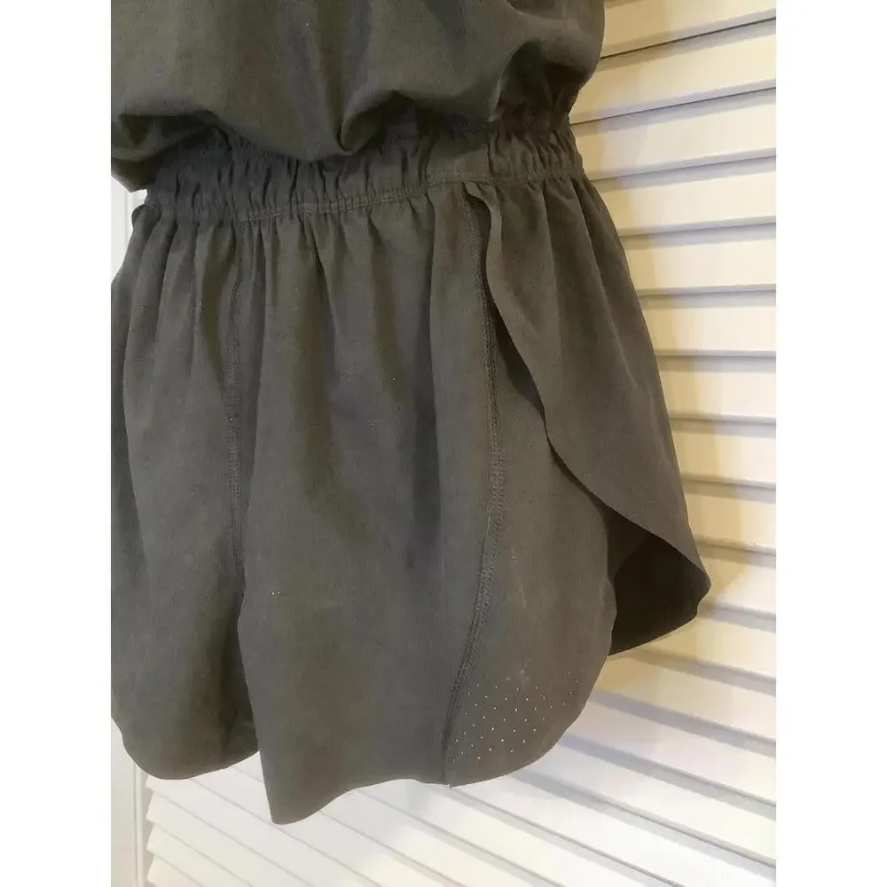 Athleta Speedwork Black Crossover Strap Featherweight Built in Brief Romper XXS - Picture 3 of 7